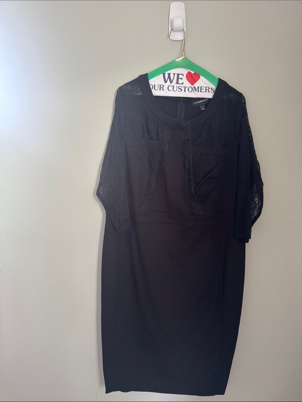 Lane Bryant Black Lace-Trim Ponte Tunic